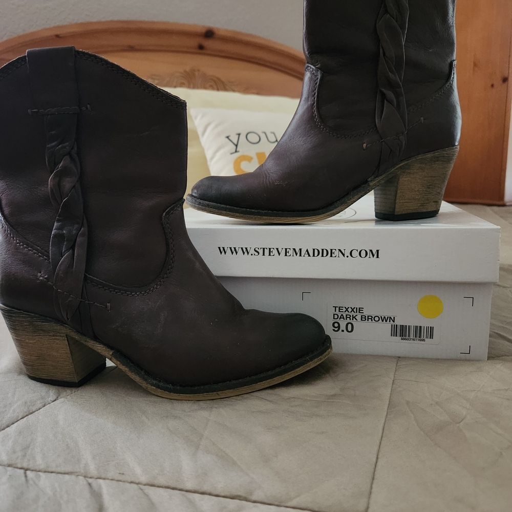 Steve Madden Women's Dark Brown Texie Boots